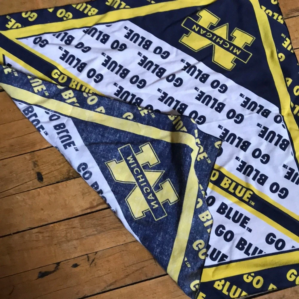 University of Michigan 'Go Blue' Bandana Scarf‎ - Navy & Maize